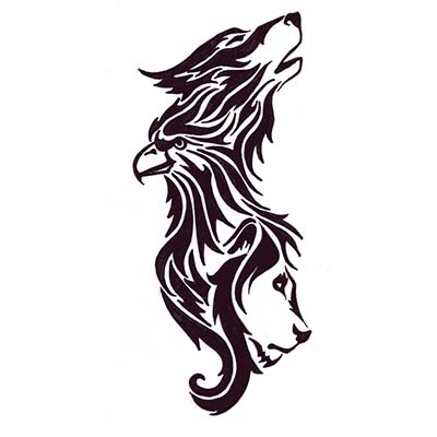 Wolf Eagle Lion Design Water Transfer Temporary Tattoo(fake Tattoo) Stickers NO.11716